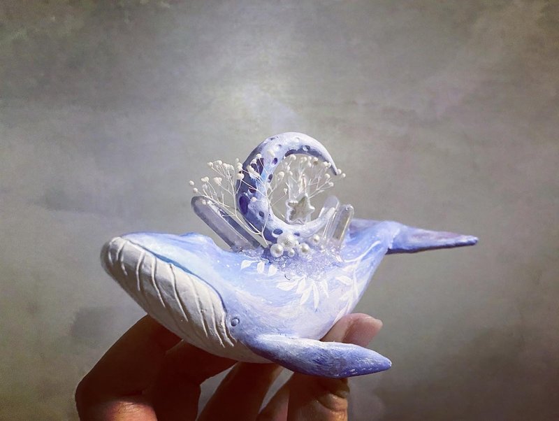 月亮小岛鲸鱼 - 玩偶/公仔 - 粘土 紫色