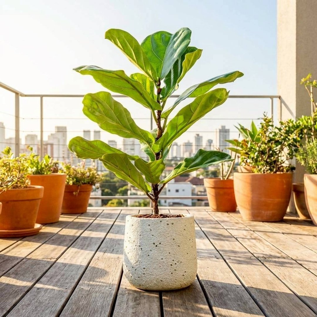 琴叶榕圆点白水泥盆栽 开幕送礼 乔迁礼物 植栽 办公室装饰 - 植栽/盆栽 - 植物．花 绿色