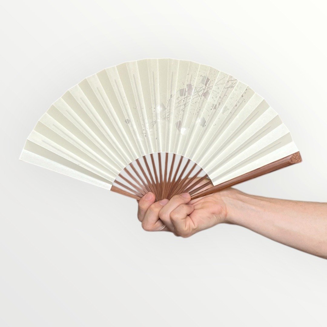 京扇子 箔图 image3 白 - 扇子 - 纸 白色