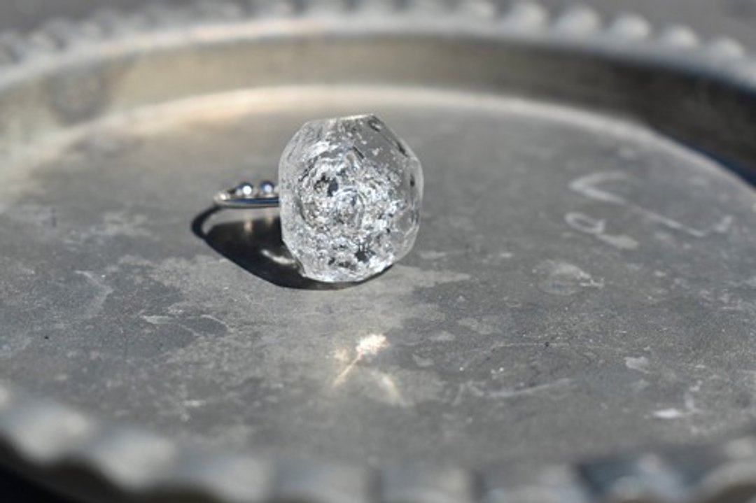 Glass Ice Ring Melt (Bubble) 001 - 戒指 - 玻璃 