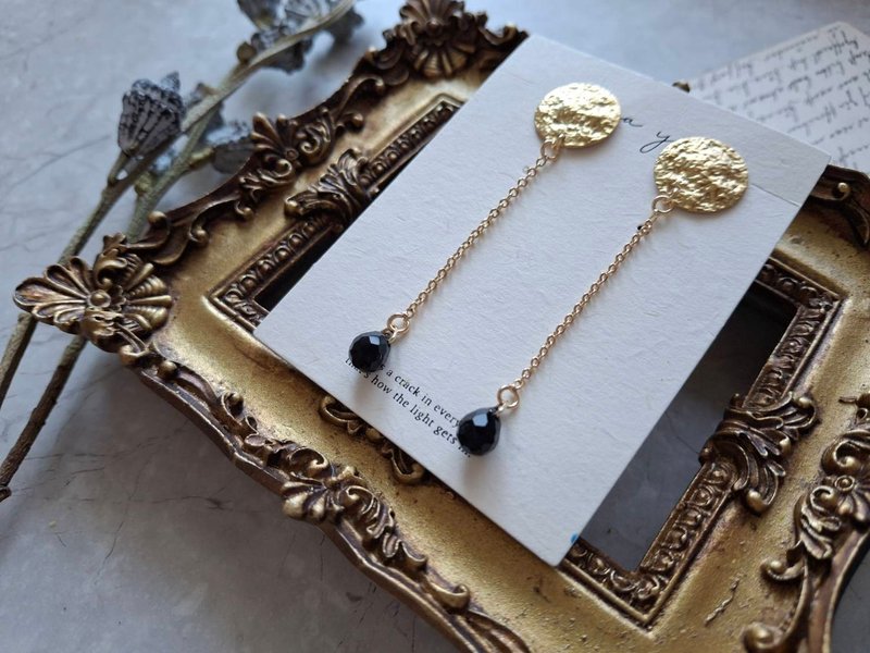 i sea you 天然石 埃及底比斯－黑曜石 - 耳环/耳夹 - 半宝石 