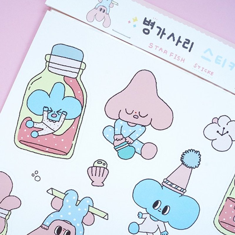 Starfy 大张组合贴纸+小张海报 - 贴纸 - 纸 