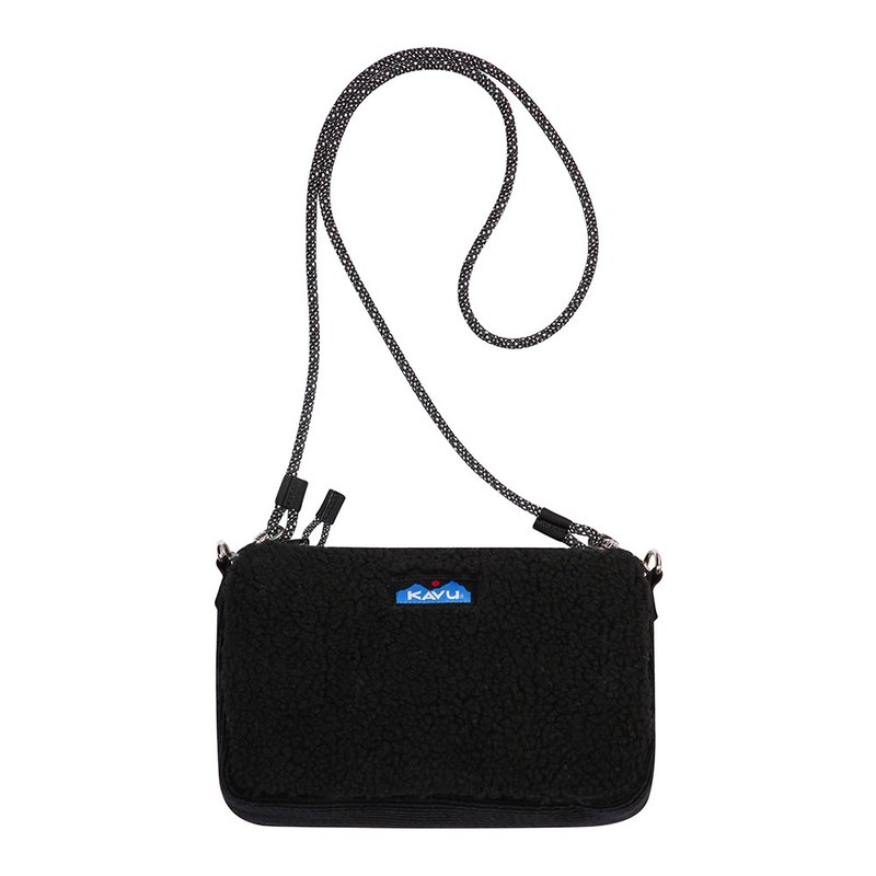 【西雅图 KAVU】So Snuggy 拼接毛毛侧背包 暗影黑 #9467 - 侧背包/斜挎包 - 其他材质 黑色