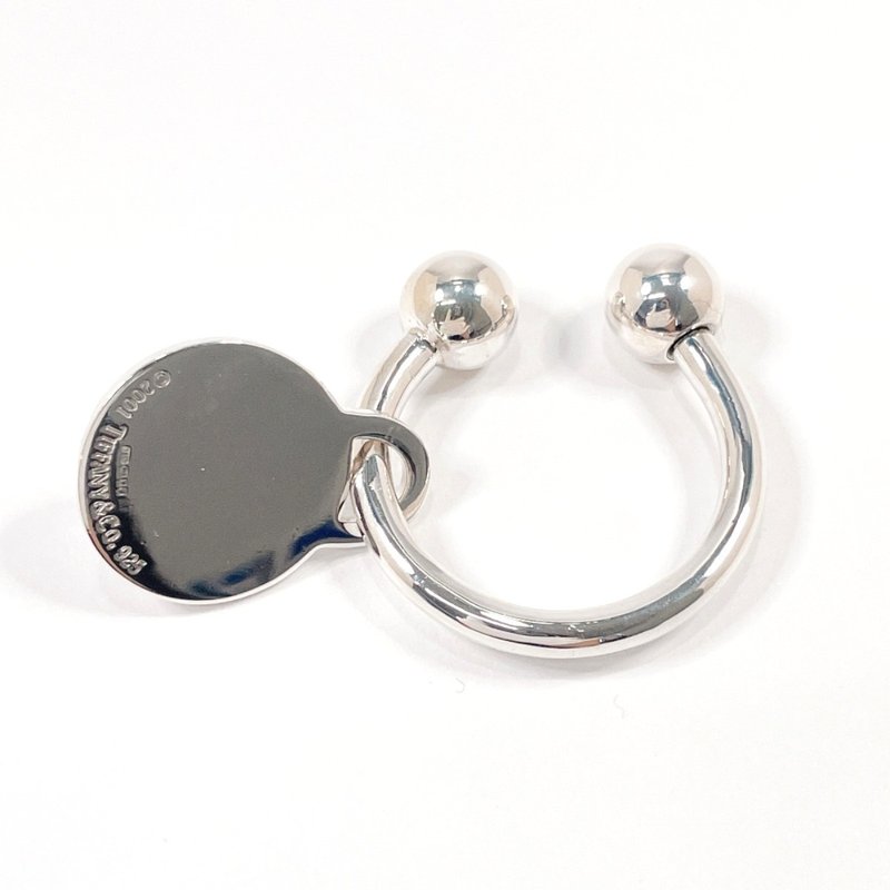 【日本直送 中古美品】蒂芙尼 TIFFANY&Co. 钥匙圈 吊饰 圆形 标签 坠饰 银 925 - 钥匙链/钥匙包 - 纯银 银色