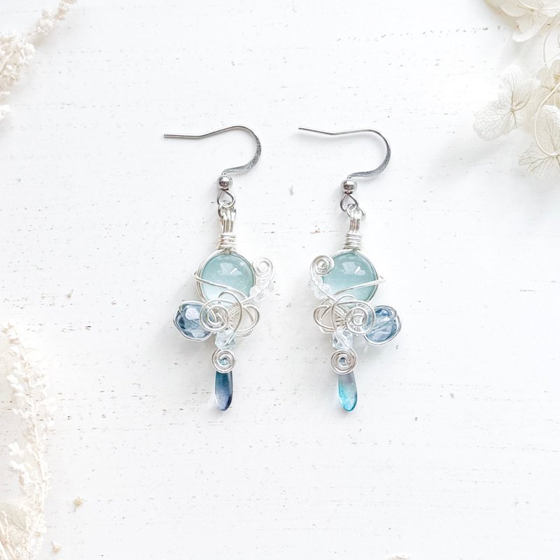 【迷你】海的尽头 作品 No.184 - 耳环/耳夹 - 其他材质 银色