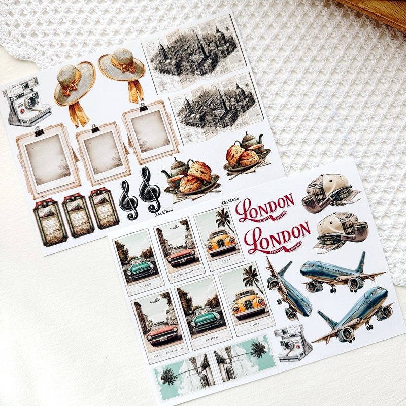 A584 - 旅行道具 - 贴纸 - 纸 