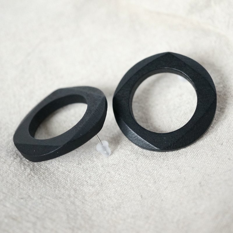 ITS-E131【木质系列耳环】美好时光-切角款-2色 闺蜜耳环 - 耳环/耳夹 - 纸 绿色