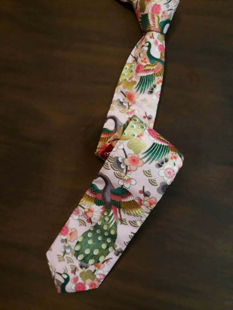 梅花孔雀 领带 Neckties - 领带/领带夹 - 棉 粉红色