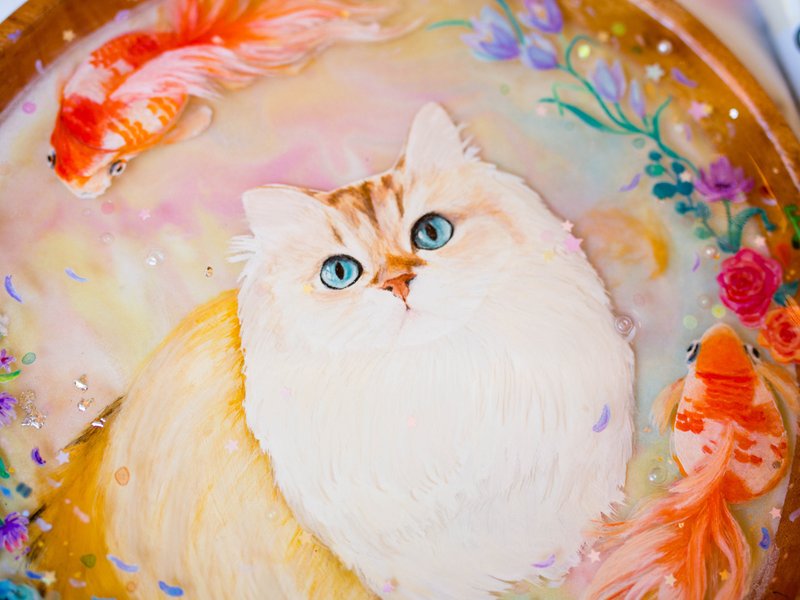 手绘 定制 宠物 猫 狗 肖像 树脂画 - 订制画像 - 树脂 多色