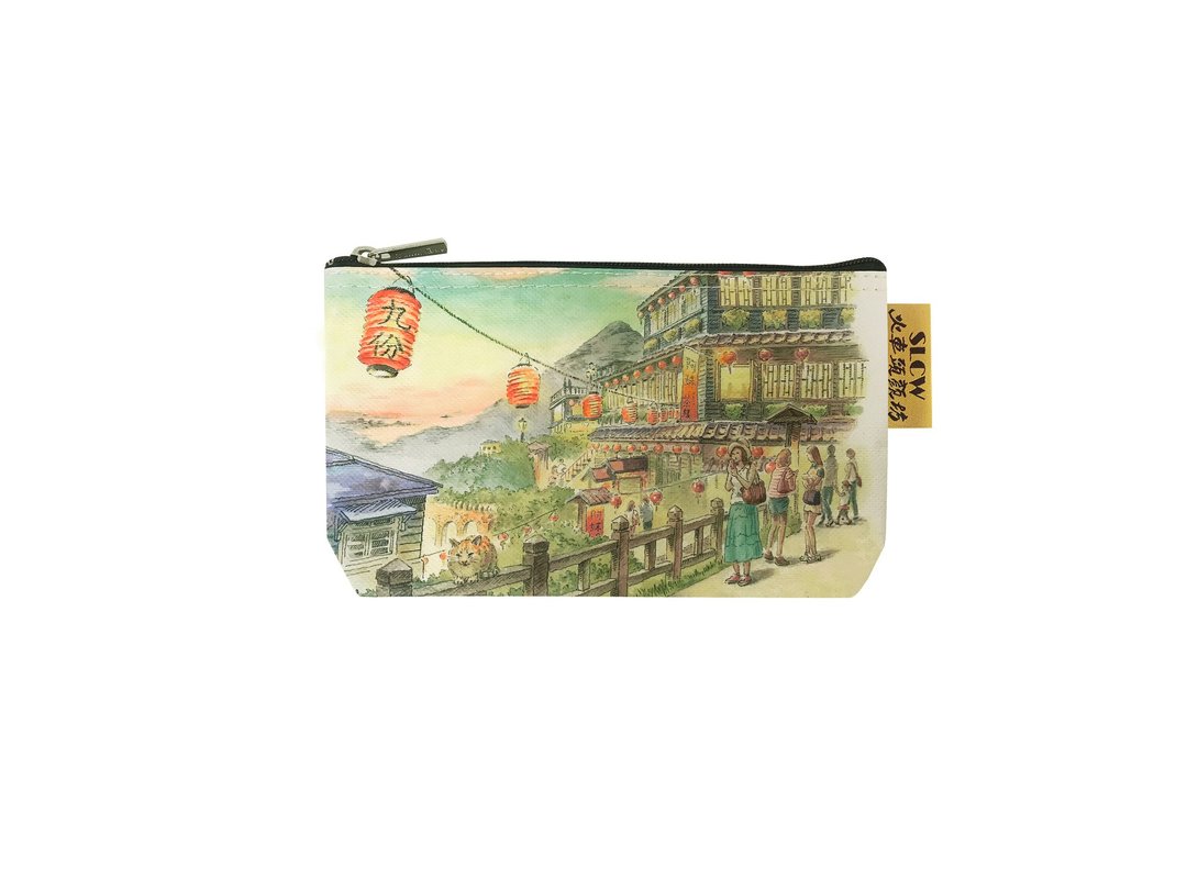 Sunny Bag -火车头颜坊-棉布文具袋/化妆包-九份竖崎路茶楼夜景 - 化妆包/杂物包 - 其他材质 