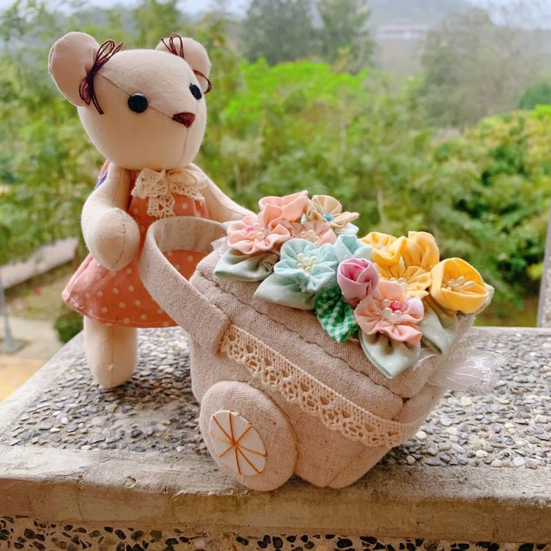 日系拼布花车小熊  情人节礼物, 送礼, 居家摆饰 - 摆饰 - 棉．麻 