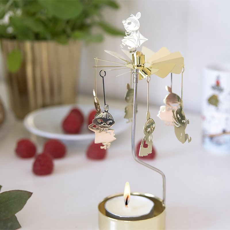 圣诞礼物推荐/金色小不点旋转烛座(附蜡烛) - 蜡烛/烛台 - 铜/黄铜 