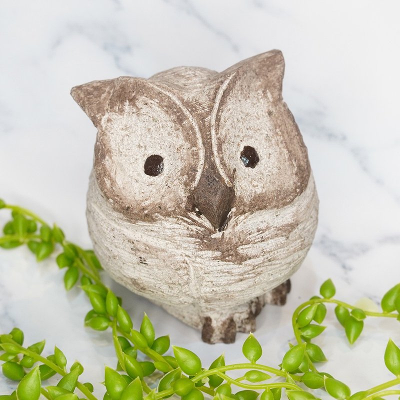 石雕角鸮猫头鹰owl-郭国庆原创 - 摆饰 - 石头 灰色