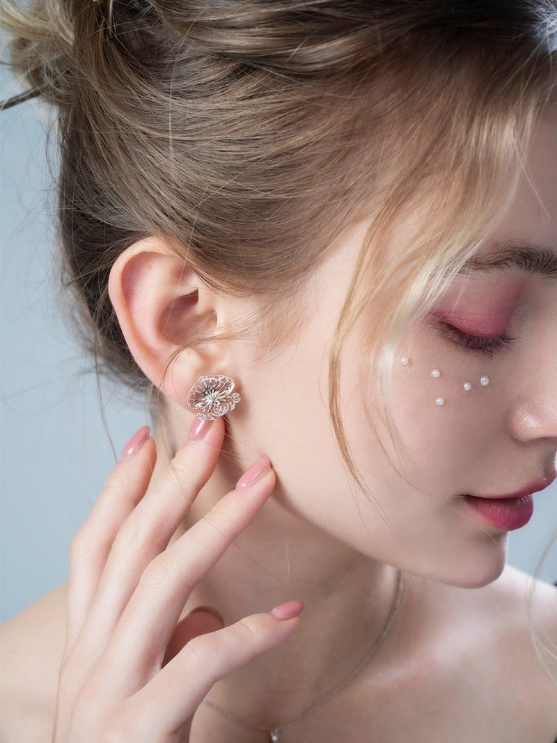 925纯银 守护着你十二星座兰花耳饰(小款) SLOe09 - 耳环/耳夹 - 纯银 