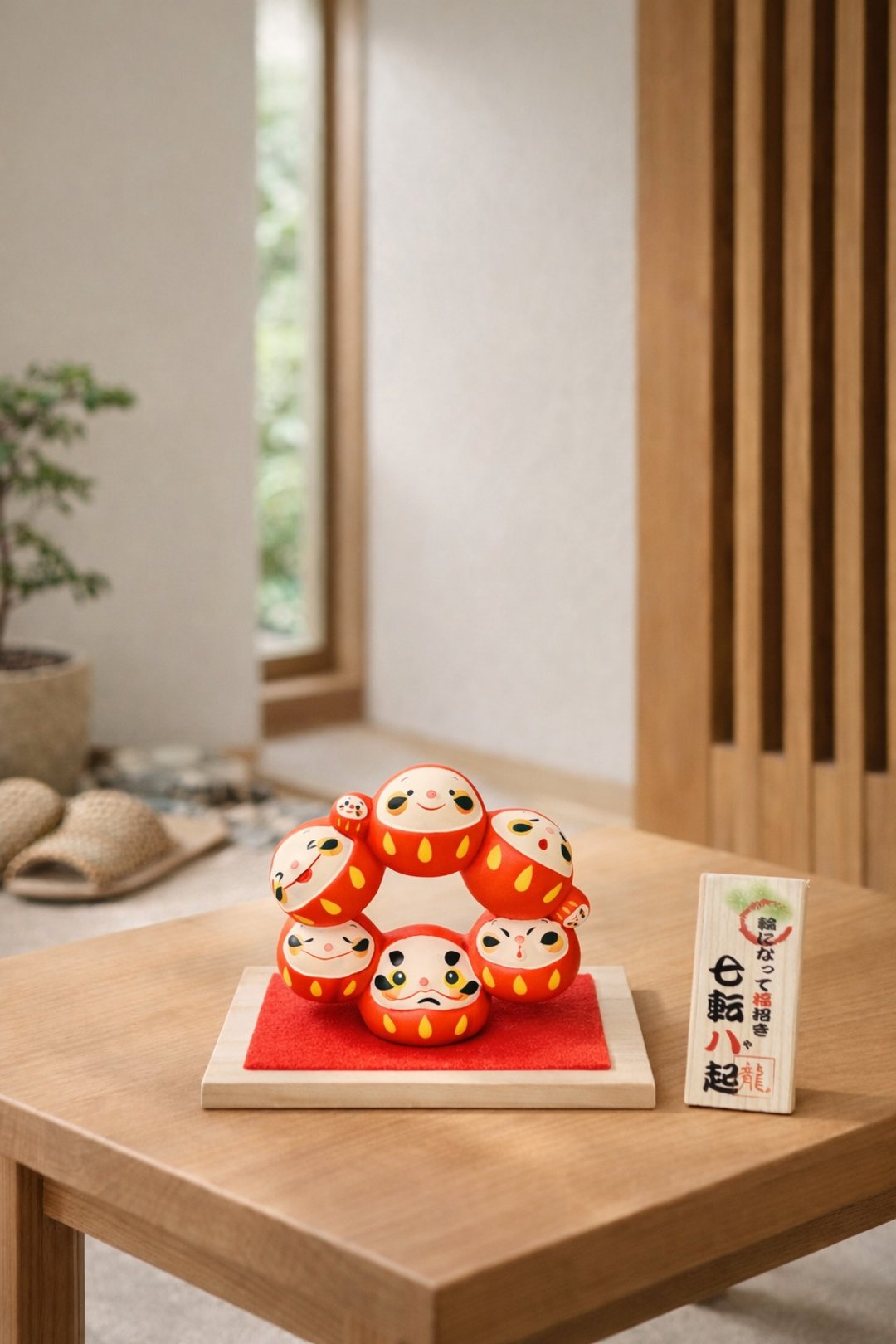 日本【RYUKODO】授权 - 开运招财甜甜圈达摩 | 礼物|618 |毕业礼物 - 摆饰 - 陶 红色