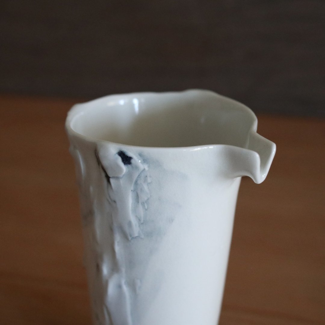 白瓷长型迷你匀杯・凝雪岩痕 F - 茶具/茶杯 - 瓷 白色