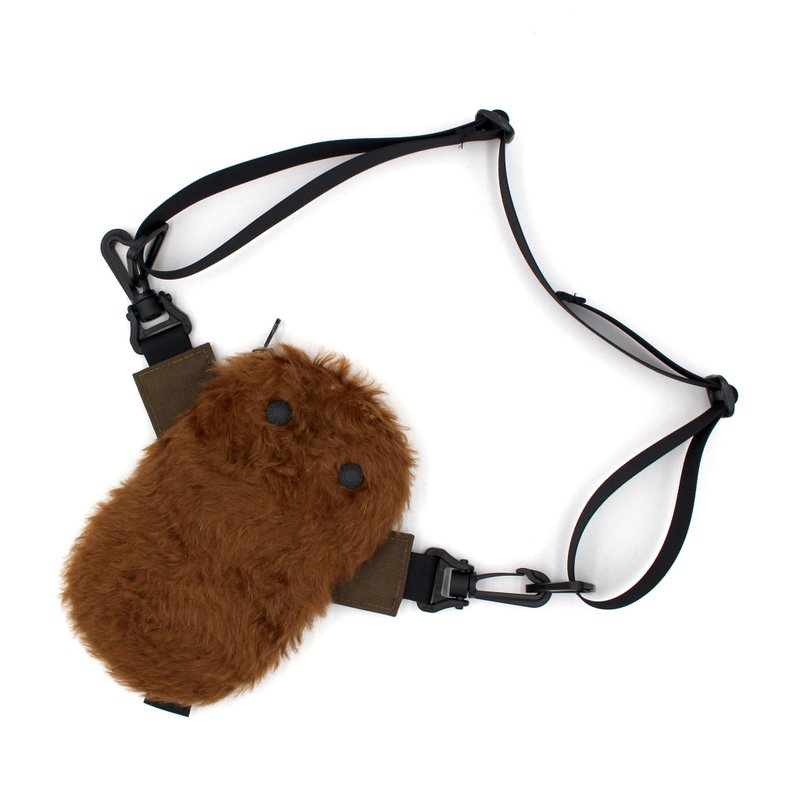 seto / creature bag / iPhone case / small bag / Mame-sagari / Teddyfur 2025 - 侧背包/斜挎包 - 聚酯纤维 咖啡色