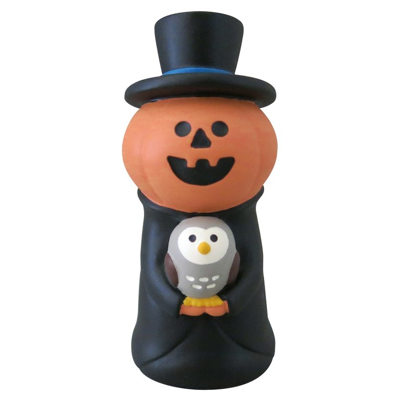 【日本Decole】concombre万圣节限量摆饰品-南瓜人与猫头鹰 - 摆饰 - 其他材质 黑色