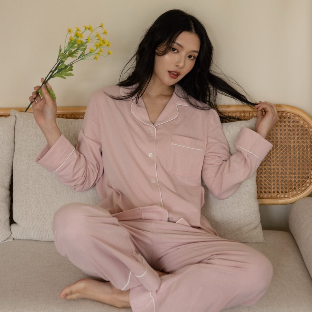 柔软梦境|全棉家居服套装-蔷薇嫩粉 - 居家服/睡衣 - 其他材质 粉红色