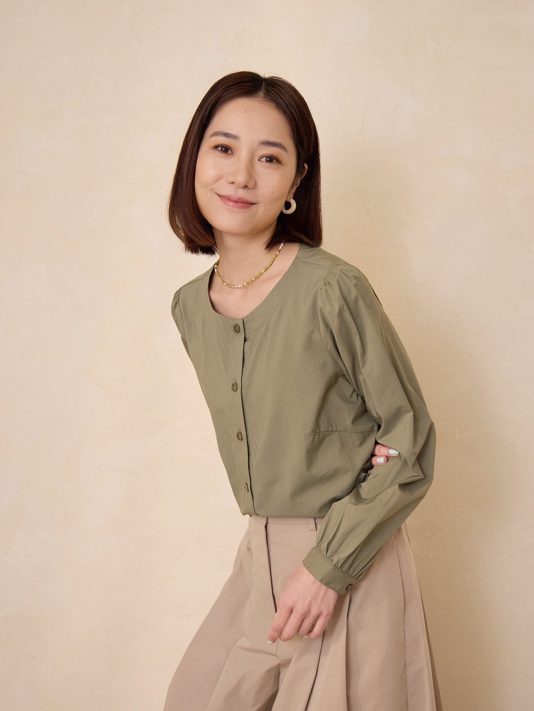 礼物开襟绑带衬衫-雨林 - 女装衬衫 - 其他人造纤维 绿色