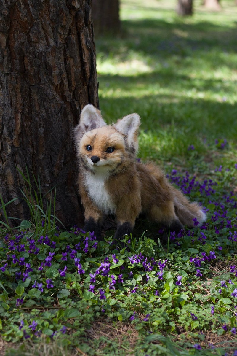 逼真的小狐狸玩偶 - 摆饰 - 其他材质 金色