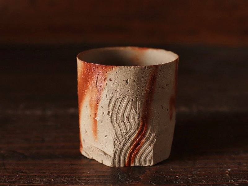 Bizen ware shochu drink s7-035 - 咖啡杯/马克杯 - 陶 咖啡色