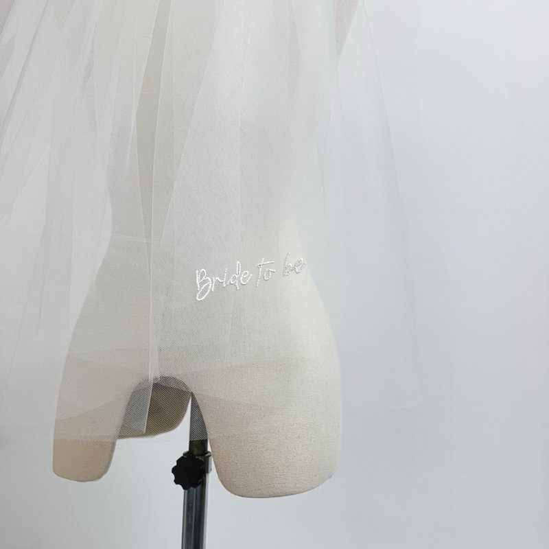 新娘面纱：白色 - 发饰 - 绣线 