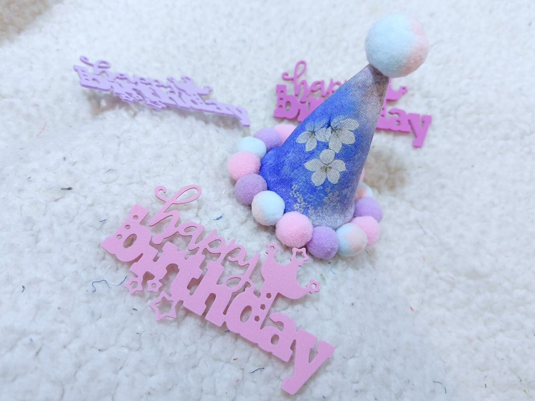 Birthday star 生日之星 宠物生日帽 - 衣/帽 - 棉 紫色