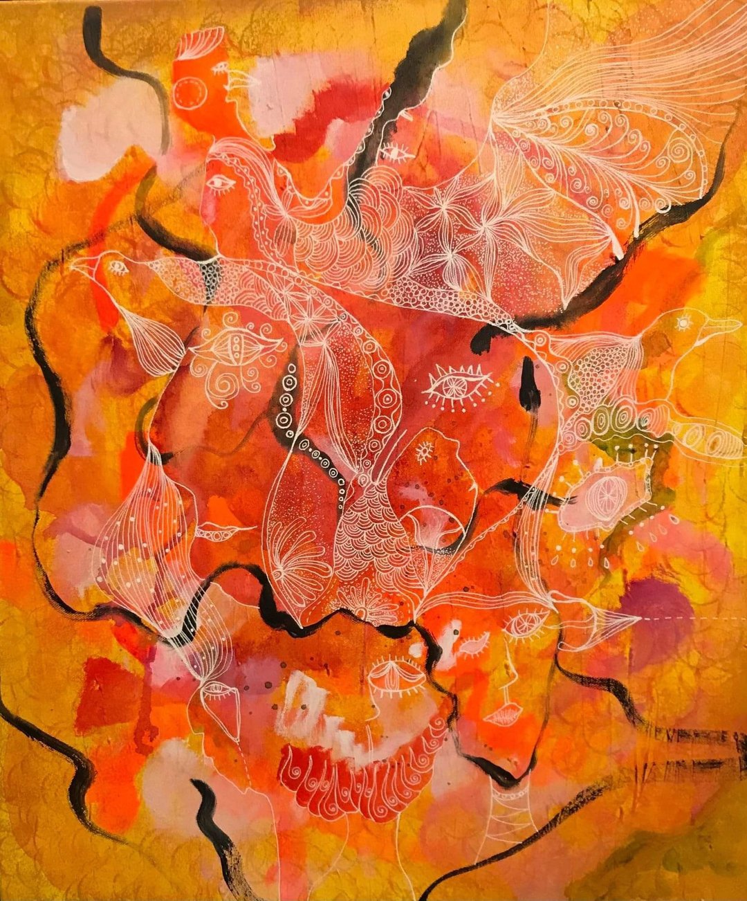 艳丽的火花 原画作品 - 海报/装饰画/版画 - 颜料 橘色