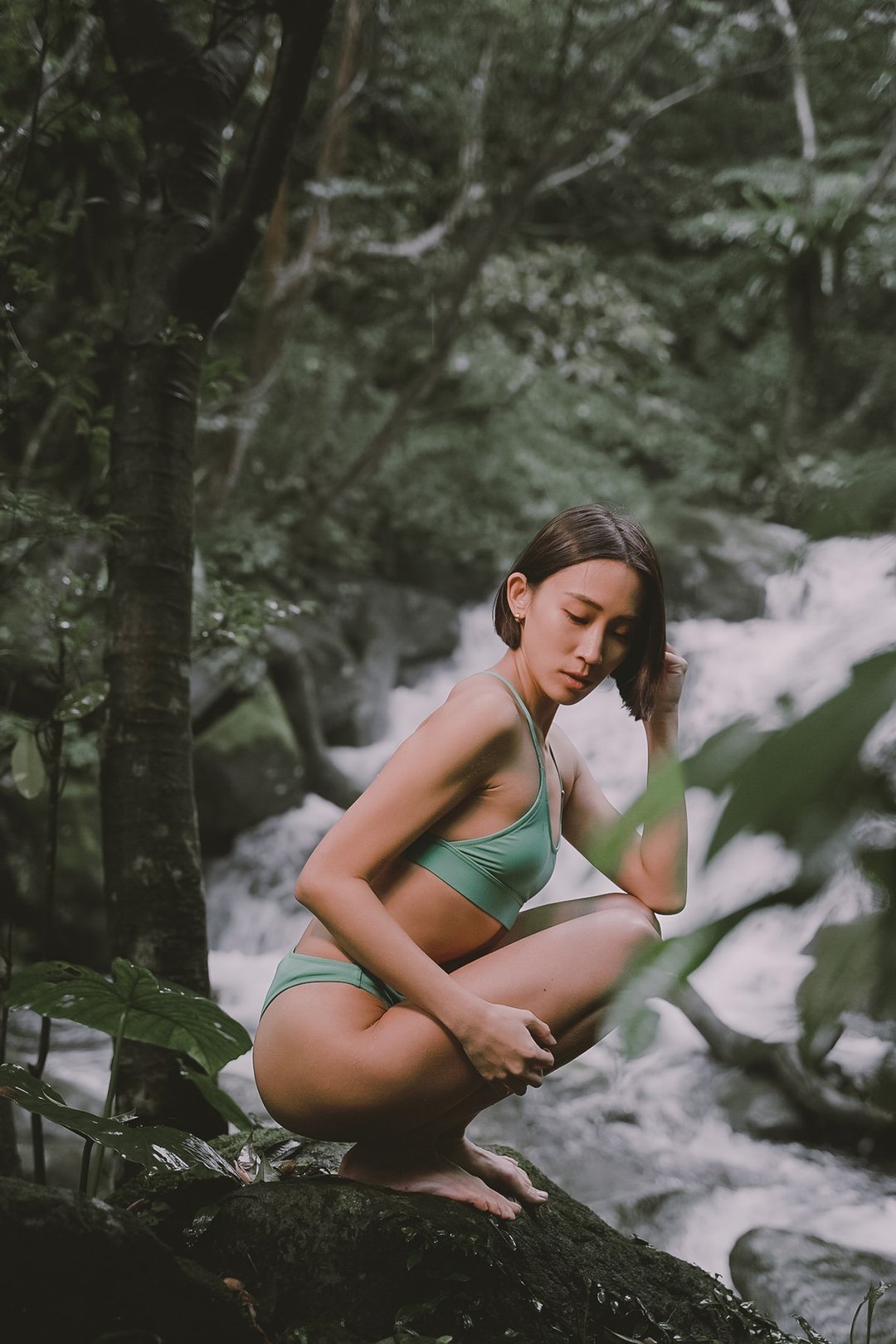 Haolang 孔雀绿运动型比基尼/Bikni TOP - 女装泳衣/比基尼 - 聚酯纤维 