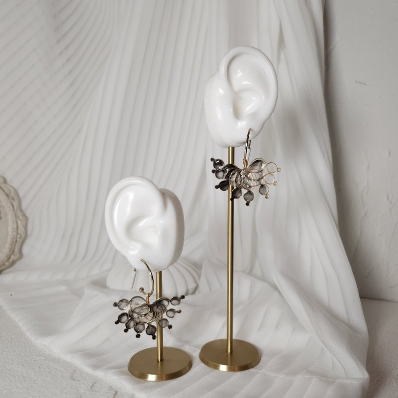 墨。黑白之间耳环 - 耳环/耳夹 - 树脂 黑色