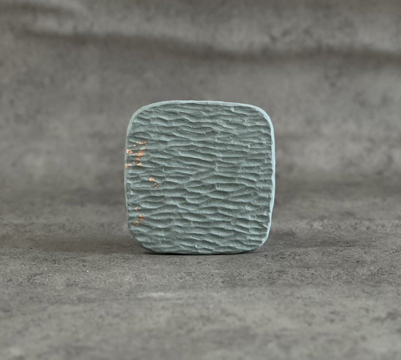 /圣诞礼物手工刻纹杯垫/饰品盘/底座/莫兰迪绿-jesmonite英国爵石 - 摆饰 - 环保材料 