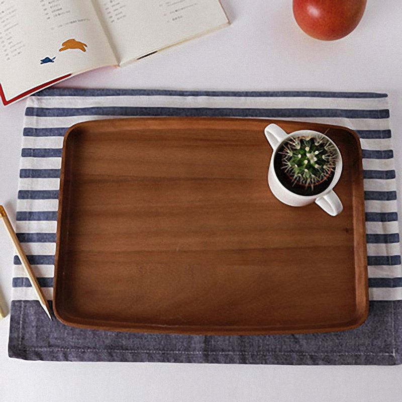 原木矩形托盘 - 厨房用具 - 木头 咖啡色