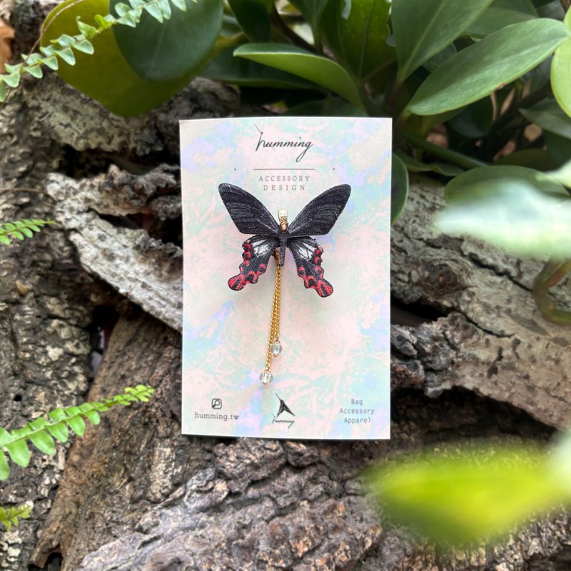 胸针 台湾宽尾凤蝶 刺绣 台湾 蝴蝶 珍珠  手工 礼物 礼盒 情人节 - 胸针 - 绣线 多色