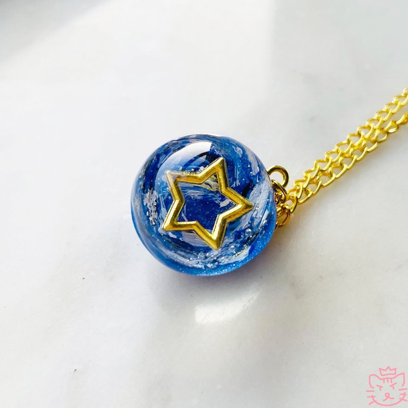 梵高星夜星空球项链 | 树脂滴胶定制饰品设计 - yyhandmade - 项链 - 树脂 