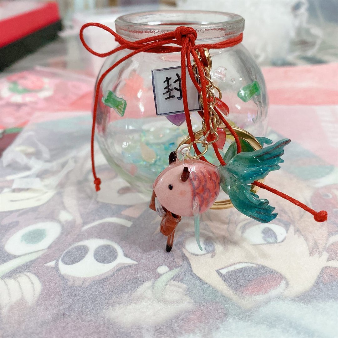 手工自制地缚少年花子君八寻宁宁鱼形态鱼缸挂件可爱摆件生日礼物 - 摆饰 - 塑料 