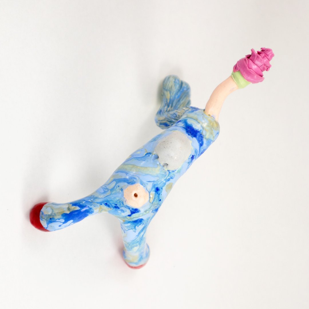 Polymer Clay Sculpture Monster - 摆饰 - 其他材质 蓝色