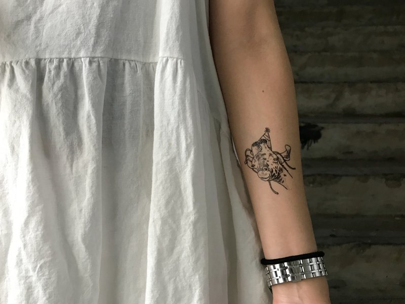cottontatt 派对动物 长颈鹿 手绘 纹身贴纸 - 纹身贴 - 其他材质 黑色