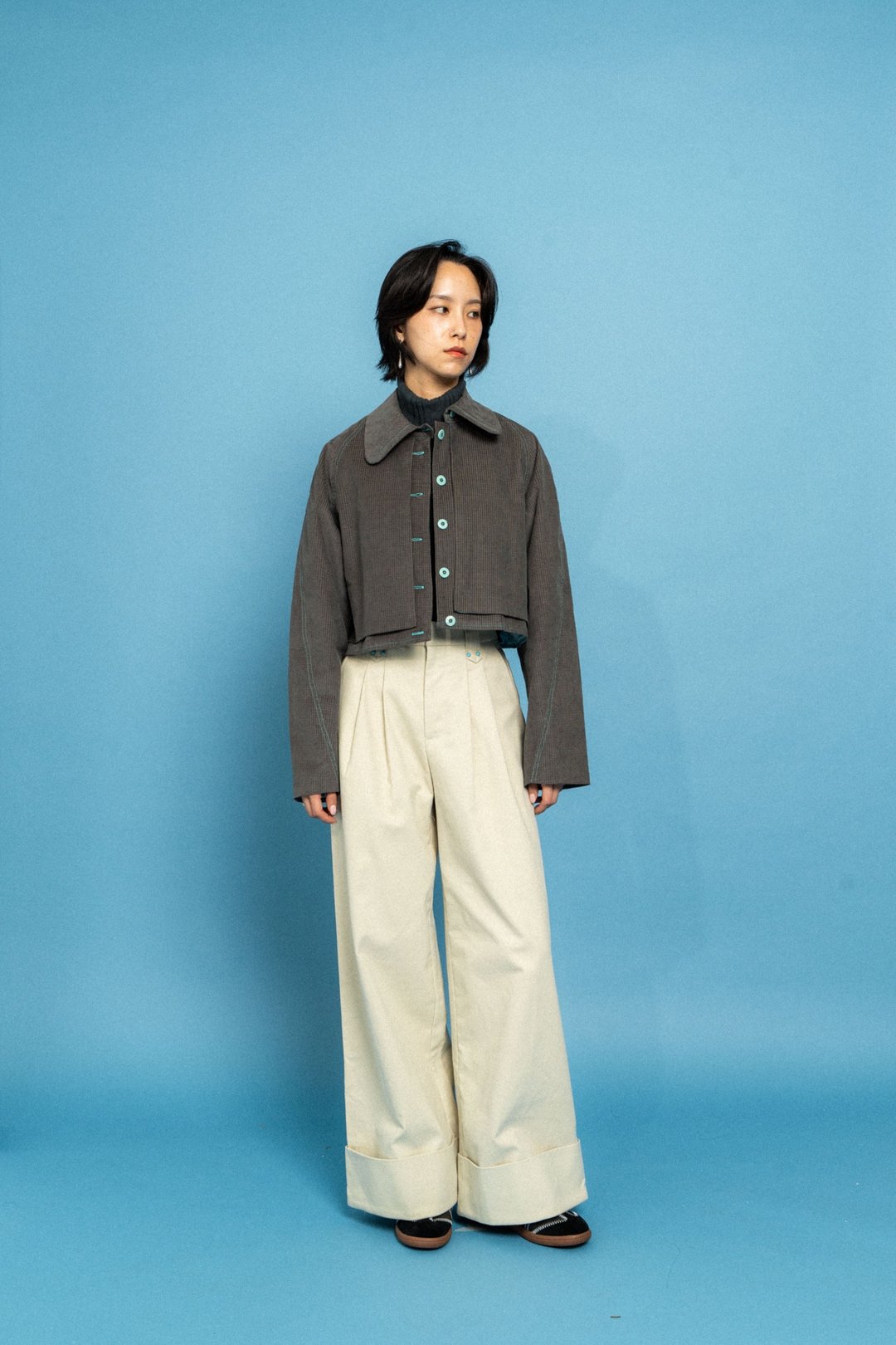 格子双层外套 Checkered Double layer jacket - 女装休闲/机能外套 - 其他材质 灰色