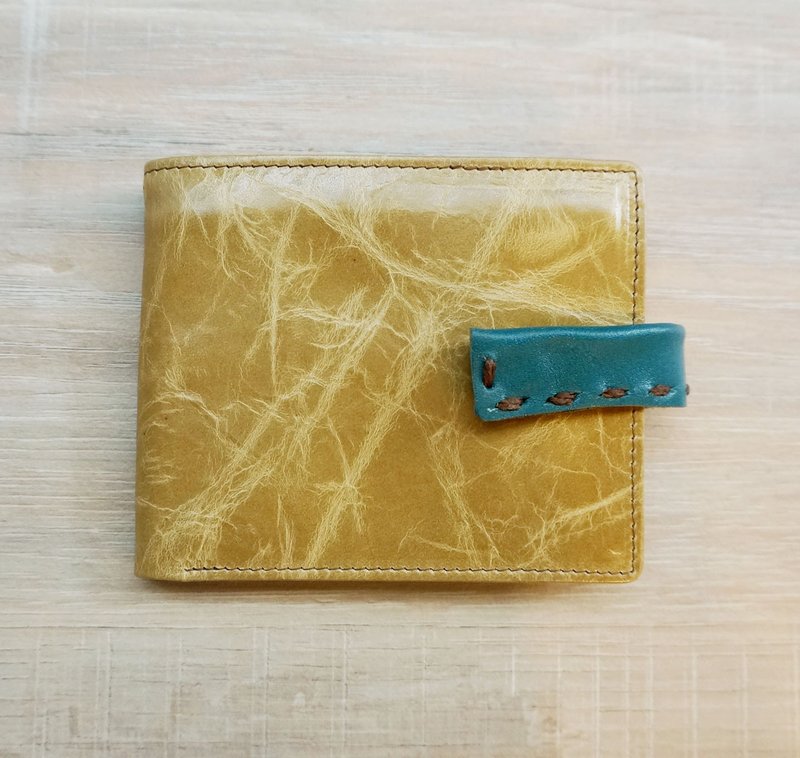 真皮极简短夹 - 皮夹/钱包 - 真皮 黄色