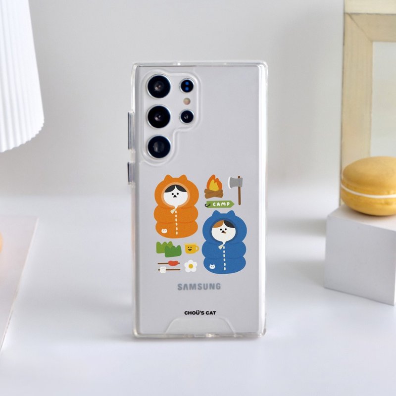 周氏喵喵露营猫猫防摔透明SAMSUNG手机壳 - 手机壳/手机套 - 塑料 多色