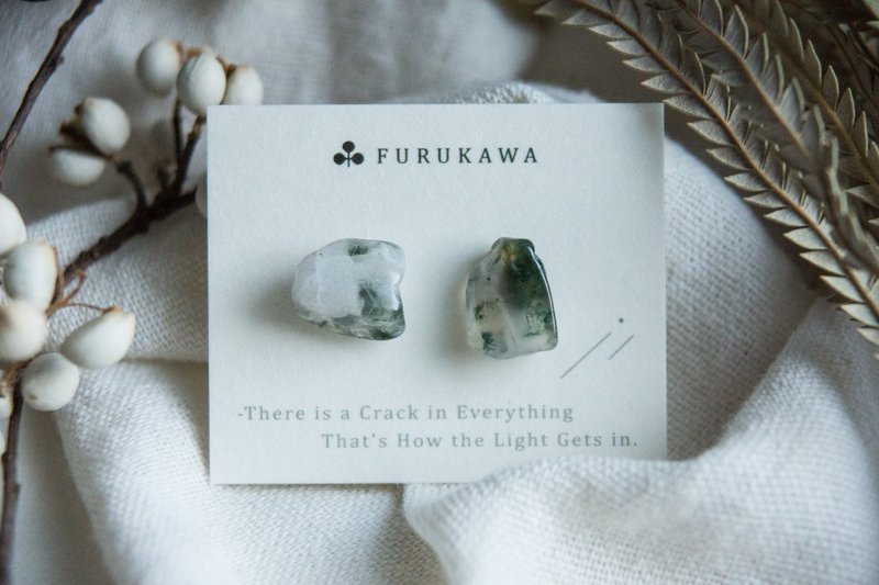 CRACK | 矿物系耳环 |  EARRINGS - 耳环/耳夹 - 玉石 绿色