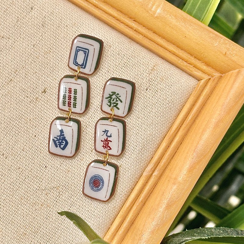 HKPaletteEarring - 麻雀(吊)(耳环) - 耳环/耳夹 - 树脂 绿色