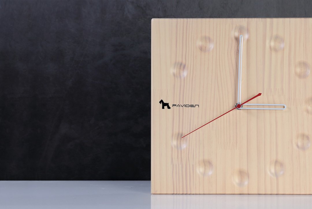 星尘 时计 方型  (白色/橘黄/褐色)  30cm X 30cm - 时钟/闹钟 - 木头 