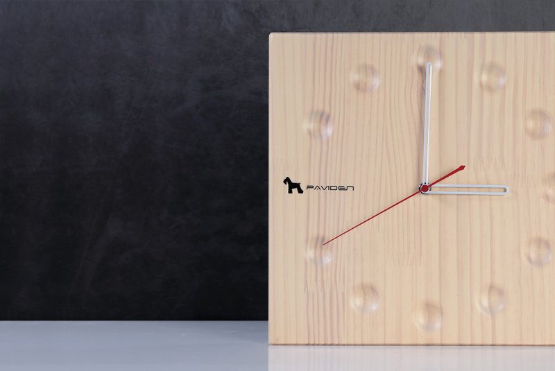 星尘 时计 方型  (白色/橘黄/褐色)  30cm X 30cm - 时钟/闹钟 - 木头 
