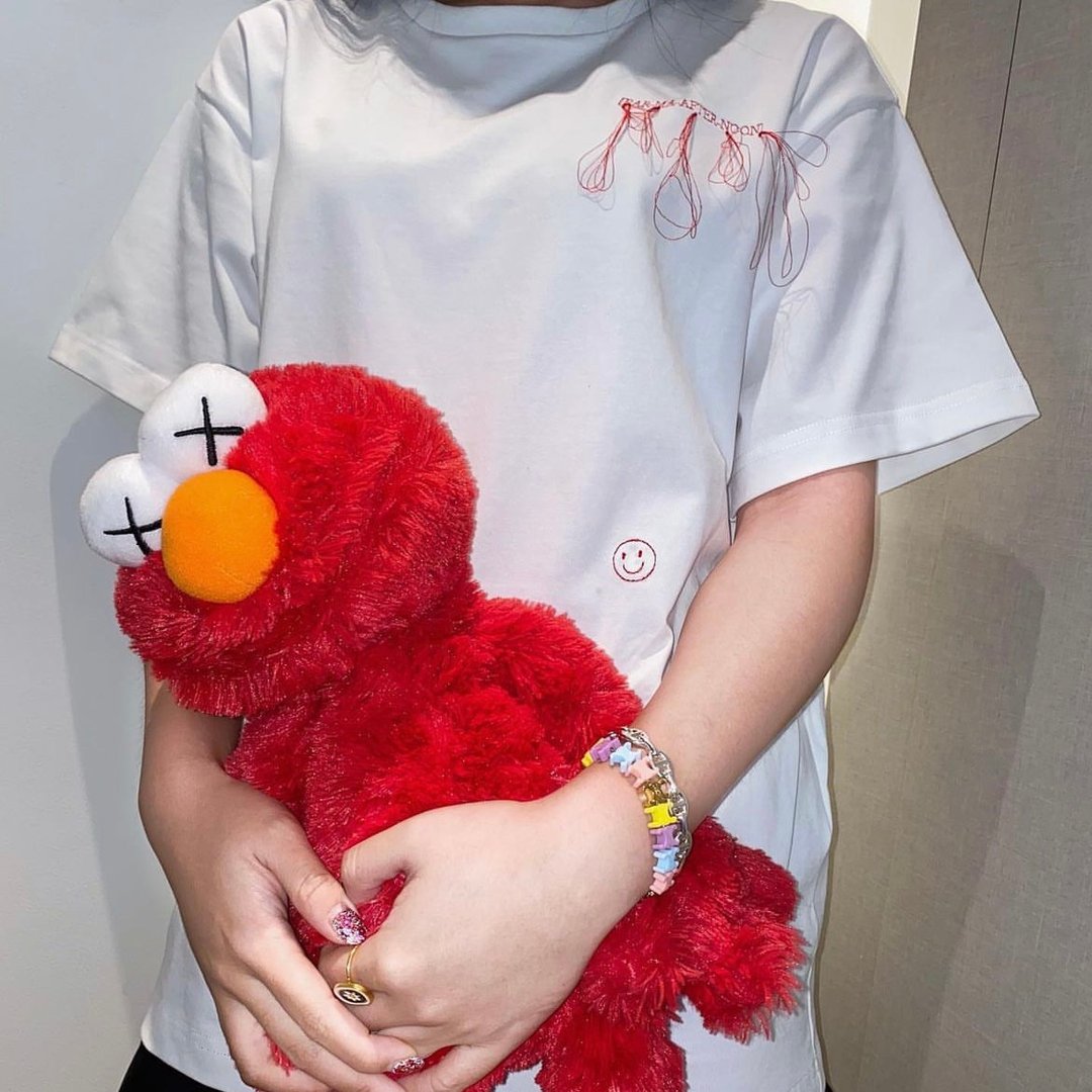 Parma Squiggly T-Shirt - 女装 T 恤 - 棉．麻 白色