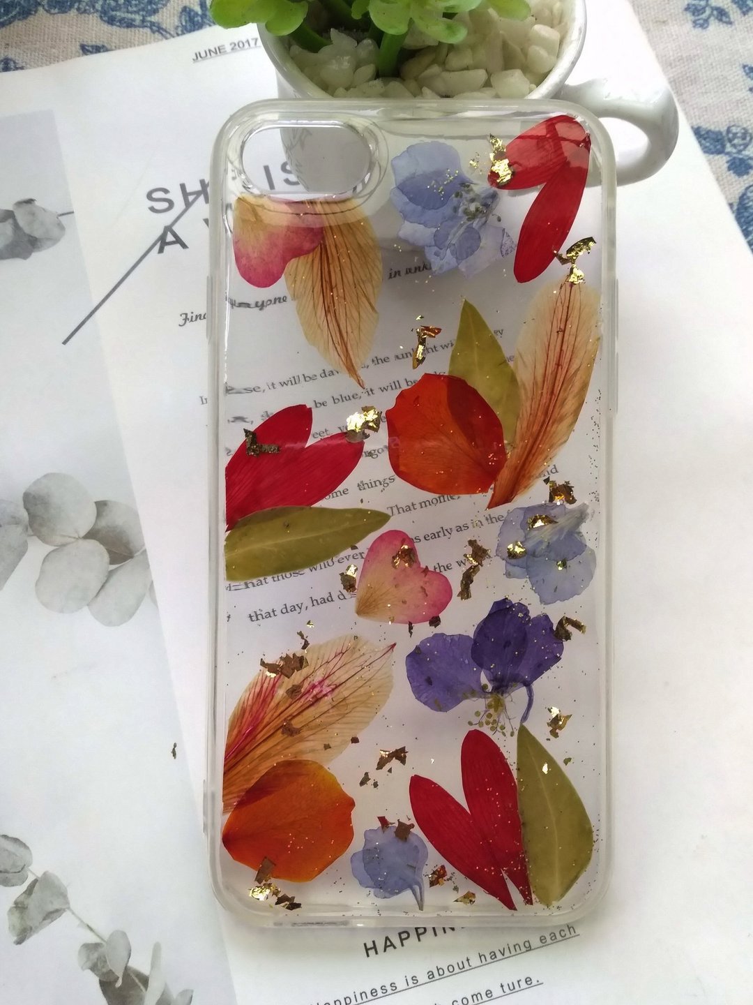 手作押花手机保护壳 ,春色 - 手机壳/手机套 - 塑料 多色