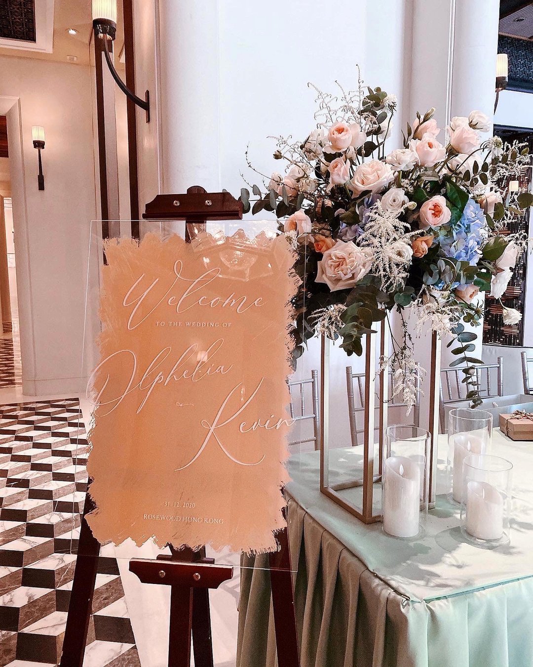 定制 婚礼迎宾牌 ACRYLIC WEDDING WELCOME BOARD - 画框/相框 - 压克力 粉红色