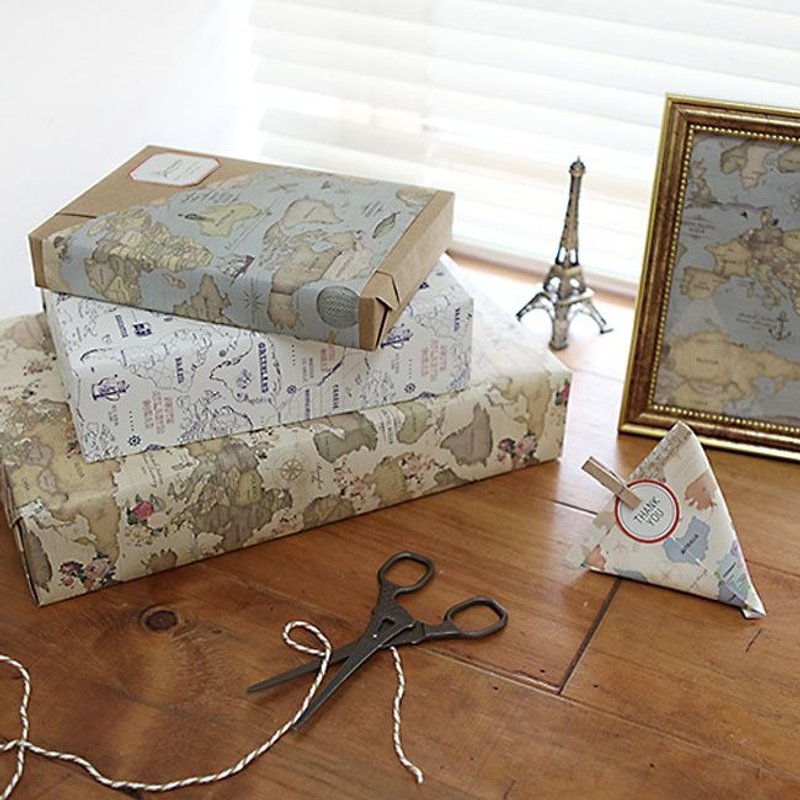 indigo-世界地图包装纸组(六大张),IDG07188 - 包装材料 - 纸 多色