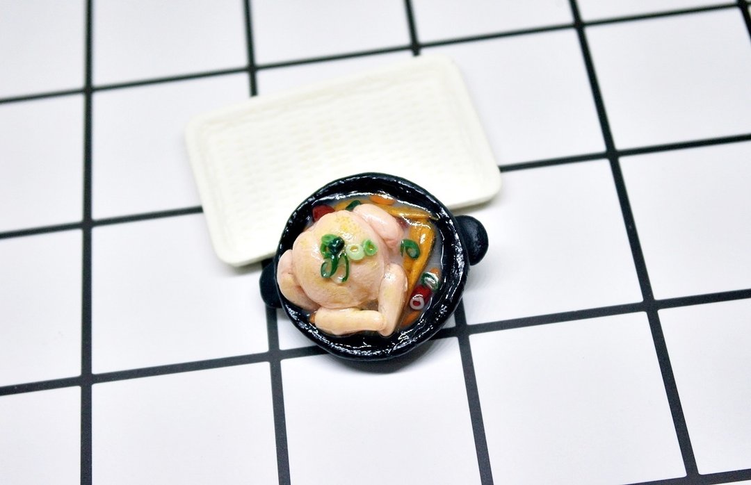➽黏土系列-人蔘鸡汤-➪磁铁系列 #冰箱磁铁# #黑板磁铁# #Fake Food# #文具# - 冰箱贴/磁贴 - 粘土 黑色